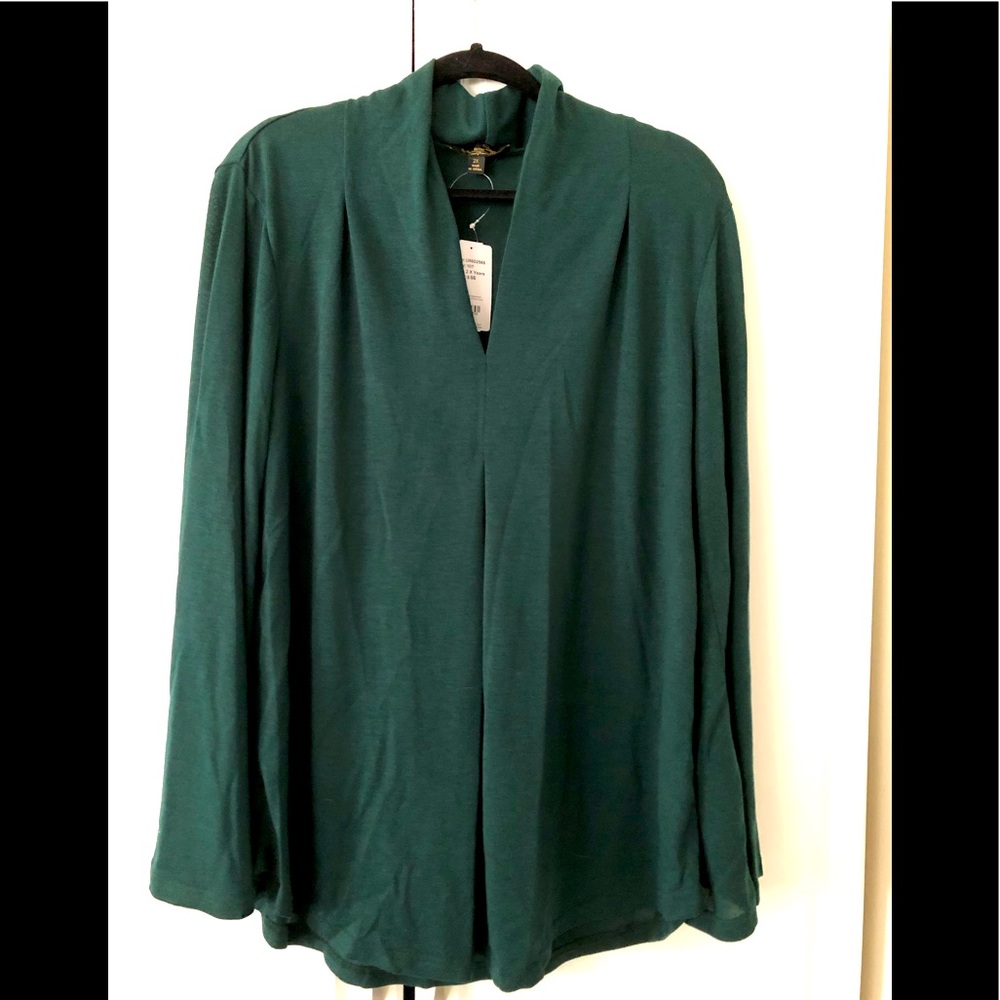 2X❤️HP❤️NEW Forest Green V-neck flare sleeve tunic